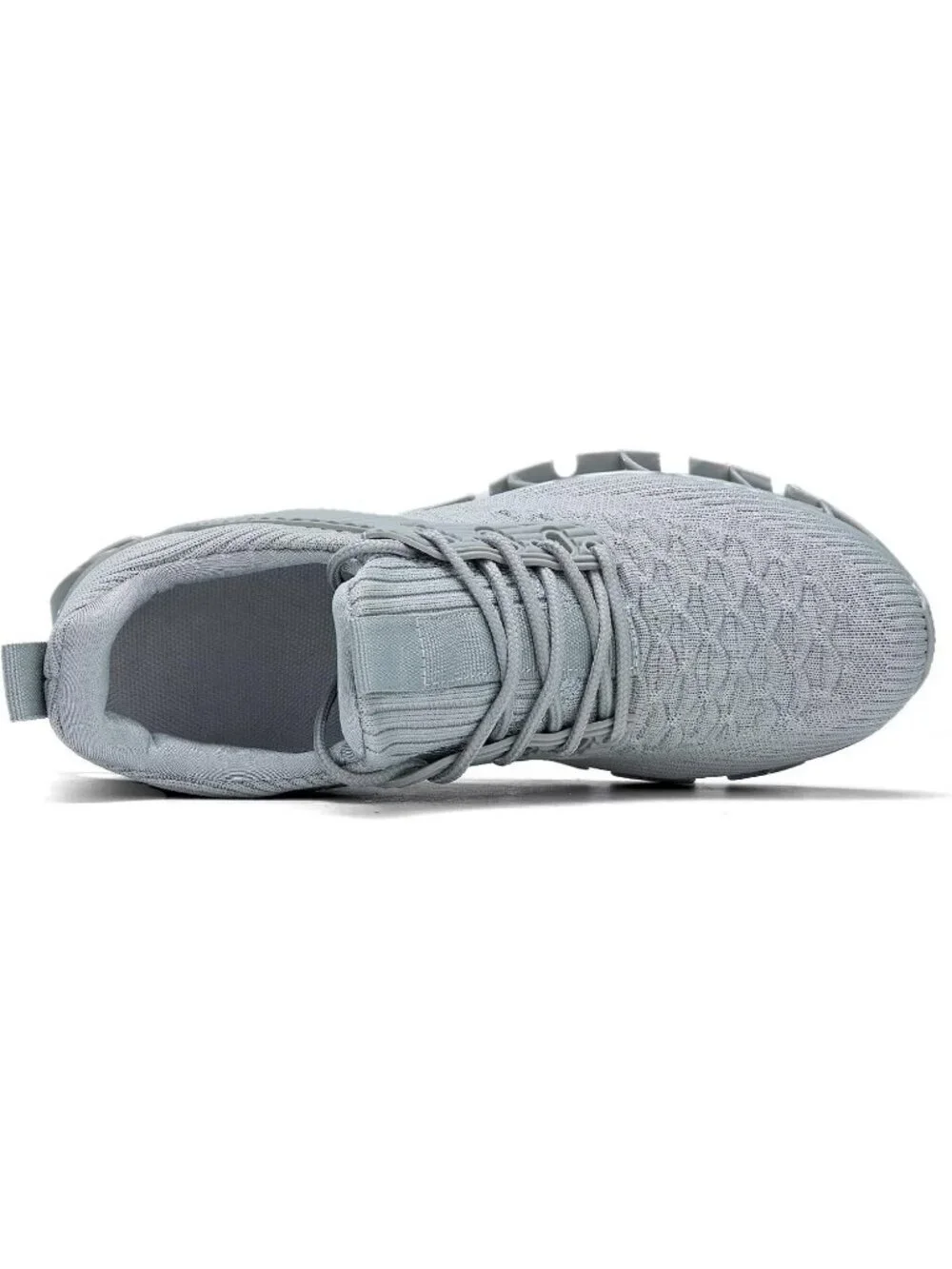 Women's Grey Blade Mesh Comfort Non Slip Athletic Slip on Soft Sneaker Shoes